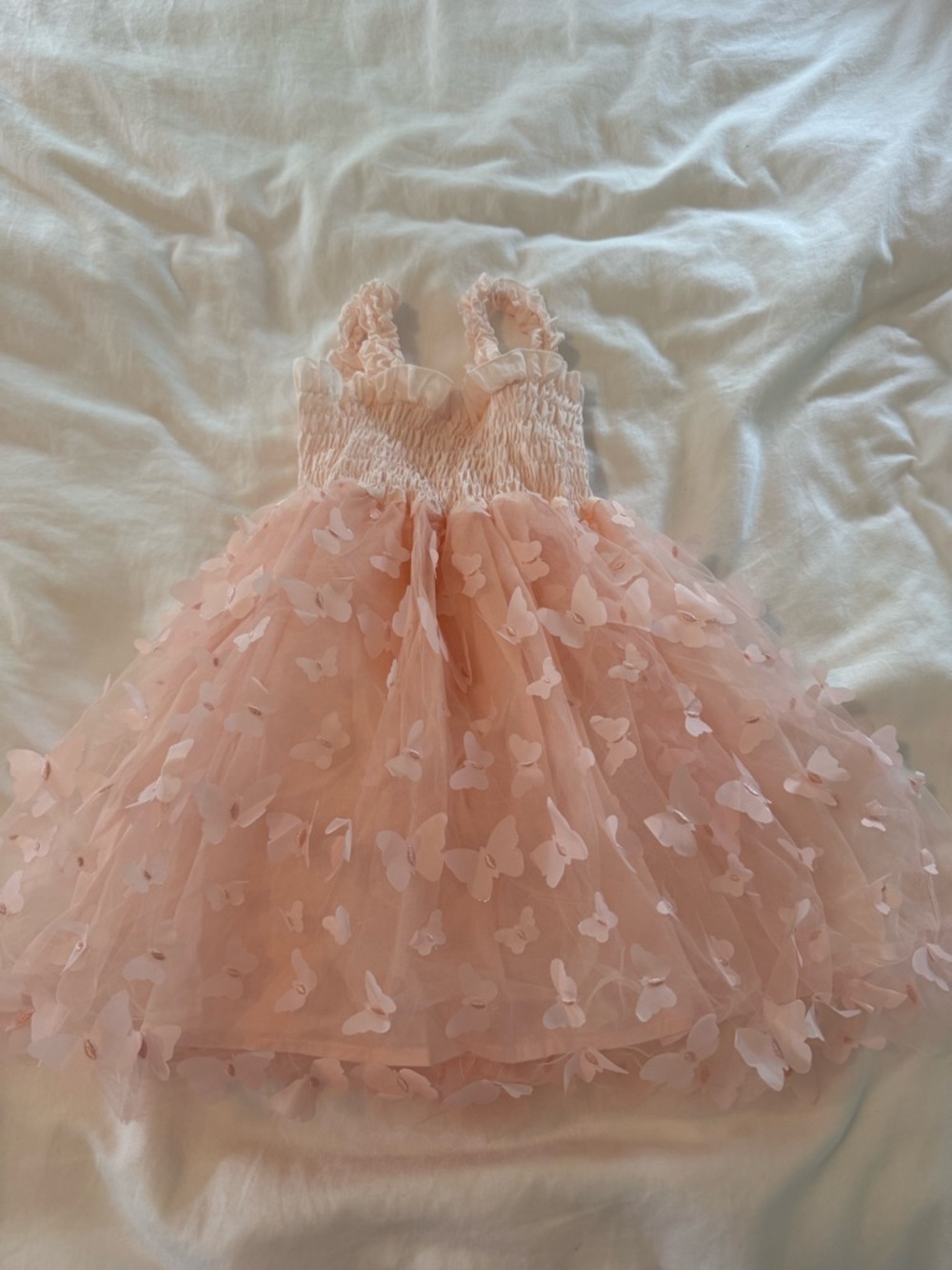 Joan Calabrese Toddler Girl Pink Butterfly Tulle Dress- Size 3T